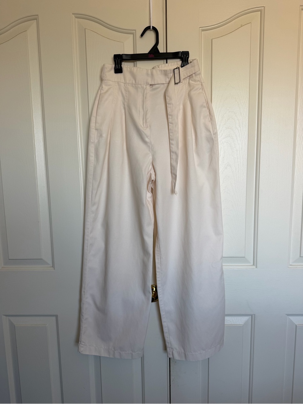 Bershka Cream Elastic Waist Trousers